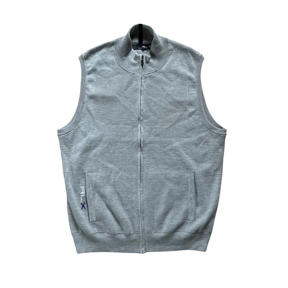 Polo Ralph Lauren RLX Cool Max Heather Grey Soft Golf Vest Men's Size XL 228$